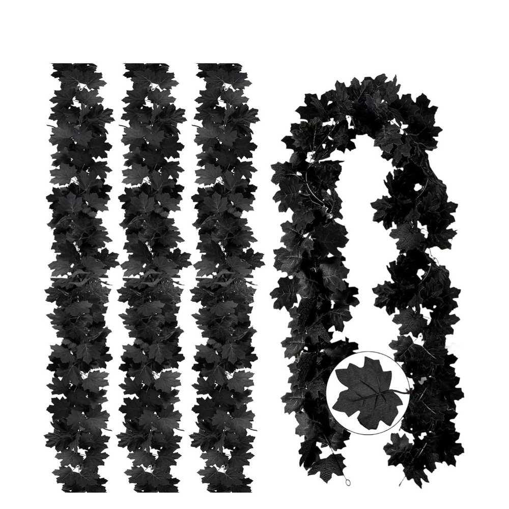 Halloween Garland Maple Leaf Vines Fall Thanksgiving Decoration, 4pcs